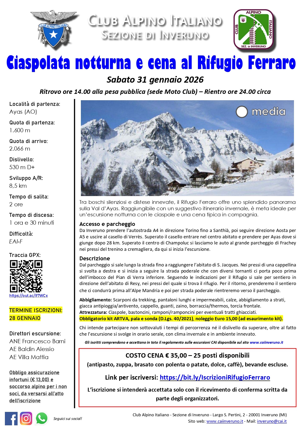 Ciaspolata Rifugio Ferraro