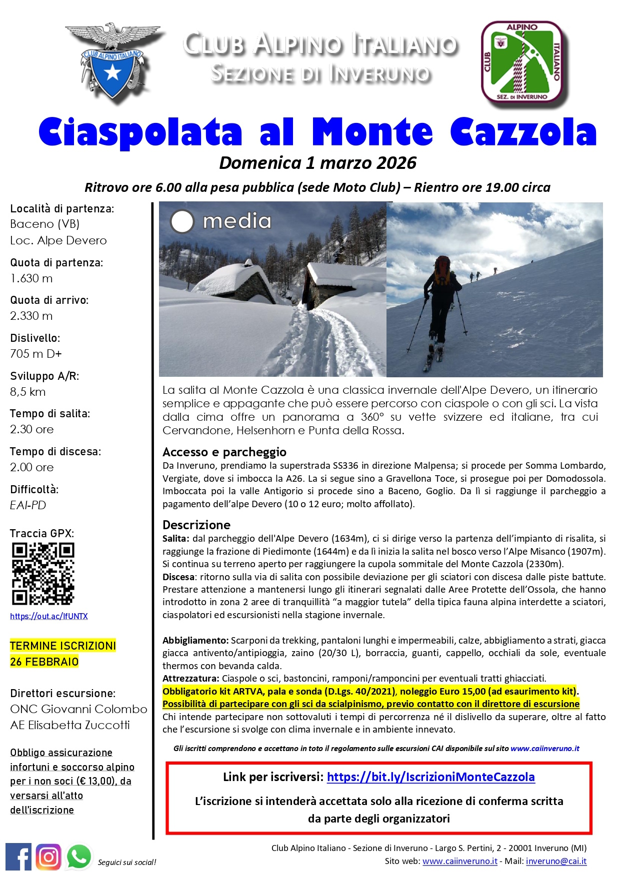 Ciaspolata Monte Cazzola